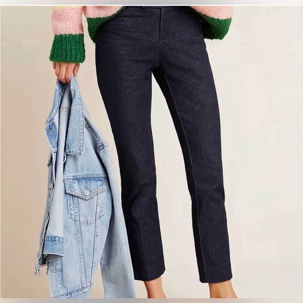 Anthropologie Women's Straight Leg Jeans in Dark Indigo
